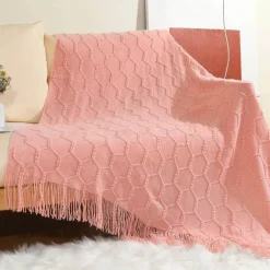 Wrap u0026 Relax Bettzeug-Nordische Strickdecke – weiche, warme Sofa-Tagesdecke