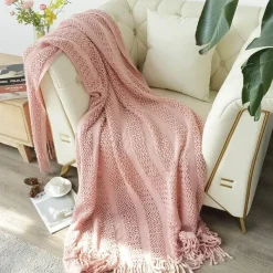 Wrap u0026 Relax Bettzeug-Nordische Strickdecke – weicher Luxus-Tagesdecken-Sofabezug