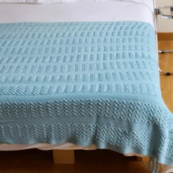 Wrap u0026 Relax Bettzeug-Nordische Strickdecke – weicher Luxus-Tagesdecken-Sofabezug