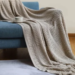 Wrap u0026 Relax Bettzeug-Nordische Strickdecke – weicher Luxus-Tagesdecken-Sofabezug