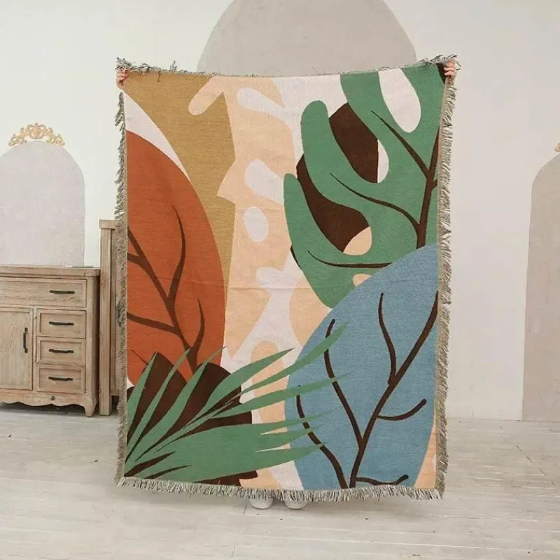 The Blanket Nook Bettzeug-Nordische Strickdecke für draußen – gemütliche Camping-Picknickmatte