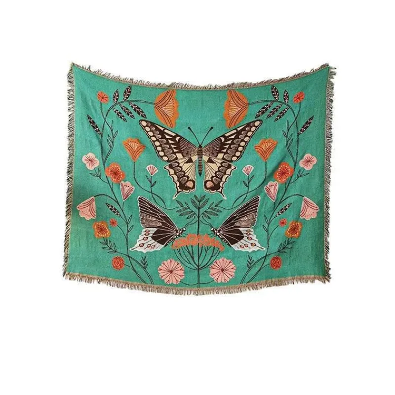 The Blanket Nook Bettzeug-Nordische Strickdecke für draußen – gemütliche Camping-Picknickmatte