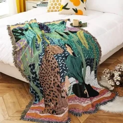 The Blanket Nook Bettzeug-Nordische Strickdecke für draußen – gemütliche Camping-Picknickmatte