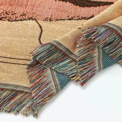 The Blanket Nook Bettzeug-Nordische Strickdecke für draußen – gemütliche Camping-Picknickmatte