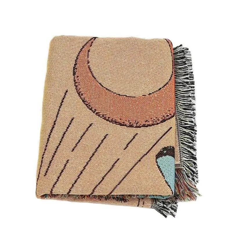 The Blanket Nook Bettzeug-Nordische Strickdecke für draußen – gemütliche Camping-Picknickmatte