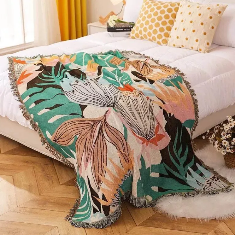 The Blanket Nook Bettzeug-Nordische Strickdecke für draußen – gemütliche Camping-Picknickmatte