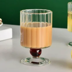 Plates u0026 More Küche & Esszimmer-Nordische Weingläser mit geriffelten Perlen – Elegante Vintage-Trinkbecher