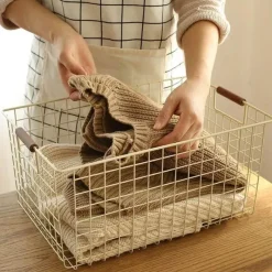 Tom Küche & Esszimmer-Nordischer Aufbewahrungskorb aus Eisen – Organizer für Küche und Badezimmer