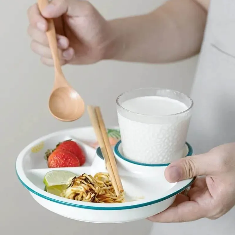 Space Savvy Küche & Esszimmer-Nordischer Frühstücksteller aus Keramik – Elegantes Ess-Set