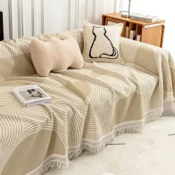 Comfort u0026 Style Gadgets Für Zuhause-Nordischer gestrickter Sofabezug – weiche, bequeme Überwurfdecke