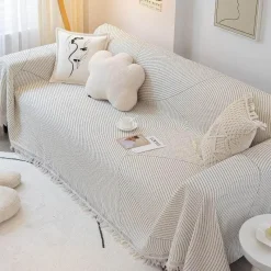 Comfort u0026 Style Gadgets Für Zuhause-Nordischer gestrickter Sofabezug – weiche, bequeme Überwurfdecke