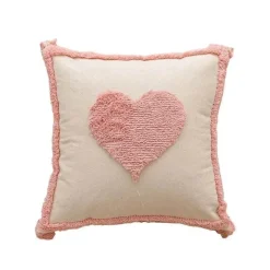 Pillow Haven Bettzeug|Wohndeko-Nordischer rosa geometrischer Kissenbezug - 45x45cm Baumwoll-Canvas-Tufted-Hülle