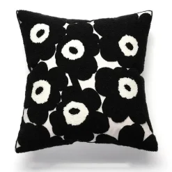 The Cushion Corner Bettzeug-Nordischer Schachbrett-Kissenbezug - Schwarz-Weiß-Plüsch-Kissenbezug