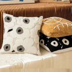 The Cushion Corner Bettzeug-Nordischer Schachbrett-Kissenbezug - Schwarz-Weiß-Plüsch-Kissenbezug