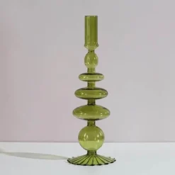 The Gilded Nest Wohndeko-Nordischer stilvoller Kerzenhalter aus Blasenglas