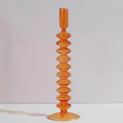 The Gilded Nest Wohndeko-Nordischer stilvoller Kerzenhalter aus Blasenglas