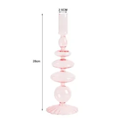 The Gilded Nest Wohndeko-Nordischer stilvoller Kerzenhalter aus Blasenglas