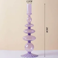 The Gilded Nest Wohndeko-Nordischer stilvoller Kerzenhalter aus Blasenglas