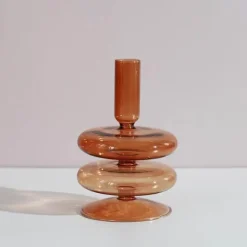 The Gilded Nest Wohndeko-Nordischer stilvoller Kerzenhalter aus Blasenglas