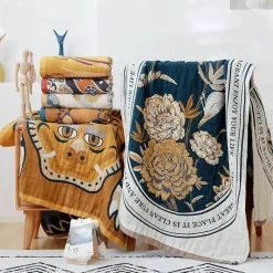 Wrap u0026 Relax Bettzeug-Nordisches Badetuch aus Baumwolle – groß, 80 x 160 cm, weich, schnelltrocknend, ethnischer Boho-Stil