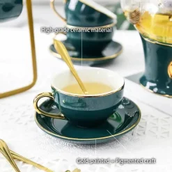 Feast u0026 Flair Küche & Esszimmer-Nordisches Blumentee-Set – Porzellan-Teekanne mit Sieb