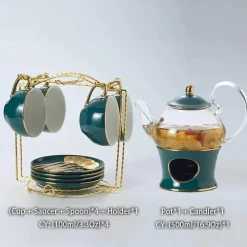 Feast u0026 Flair Küche & Esszimmer-Nordisches Blumentee-Set – Porzellan-Teekanne mit Sieb