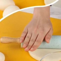 Tom Küche & Esszimmer-Nudelholz aus Silikon mit Holzgriff – Antihaft-Backwerkzeug