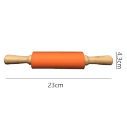 Tom Küche & Esszimmer-Nudelholz aus Silikon mit Holzgriff – Antihaft-Backwerkzeug