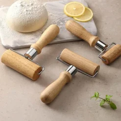 Decor Küche & Esszimmer-Nudelholz-Set aus Holz – natürliches Backwerkzeug