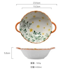 Plates u0026 More Küche & Esszimmer-Nudelschüssel aus Keramik mit Griff – mikrowellengeeignet, 700 ml, Küchengeschirr