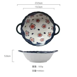 Plates u0026 More Küche & Esszimmer-Nudelschüssel aus Keramik mit Griff – mikrowellengeeignet, 700 ml, Küchengeschirr