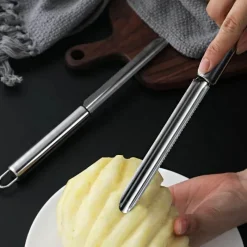 Tom Küche & Esszimmer-Obstentkerner- und -schneider-Set aus Edelstahl mit rutschfestem Schäler und Schaufel