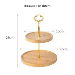 Feast u0026 Flair Küche & Esszimmer-Obstkuchenständer-Set aus Bambus – Eleganter Dessertteller aus Holz für Snacks und Leckereien