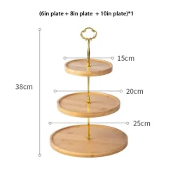 Feast u0026 Flair Küche & Esszimmer-Obstkuchenständer-Set aus Bambus – Eleganter Dessertteller aus Holz für Snacks und Leckereien