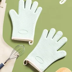 Decor Küche & Esszimmer-Ofenhandschuhe aus Silikon – isolierte Backhandschuhe mit Verbrühungsschutz