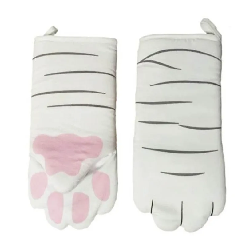 The Culinary Kit Küche & Esszimmer-Ofenhandschuhe mit Katzenpfotenmotiv – Süßes Küchenzubehör