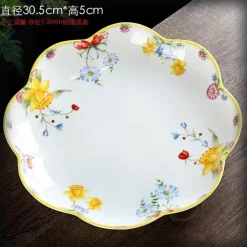 Elegance at the Table Küche & Esszimmer-Oster-Tulpen-Geschirrset – Frühlingsinspiriertes Serviergeschirr aus Keramik