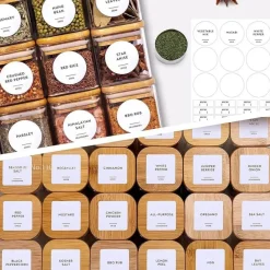 Plates u0026 More Küche & Esszimmer-5oz Vorratsgläser aus Glas mit Bambusdeckel für Tee- und Kaffeebohnen