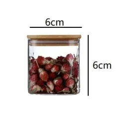 Plates u0026 More Küche & Esszimmer-5oz Vorratsgläser aus Glas mit Bambusdeckel für Tee- und Kaffeebohnen