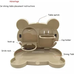 Wild u0026 Free Gear Autozubehör|Automobilindustrie-Panda-Tablett für den Rücksitz des Autos – Multifunktionaler Organizer für Kinder