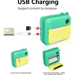 The Decor Haven Babyspielzeug-Pastel Sofortbildkameradrucker – Tragbarer digitaler Fotodrucker