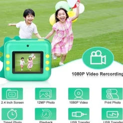 The Decor Haven Babyspielzeug-Pastel Sofortbildkameradrucker – Tragbarer digitaler Fotodrucker