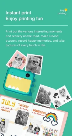 The Decor Haven Babyspielzeug-Pastel Sofortbildkameradrucker – Tragbarer digitaler Fotodrucker