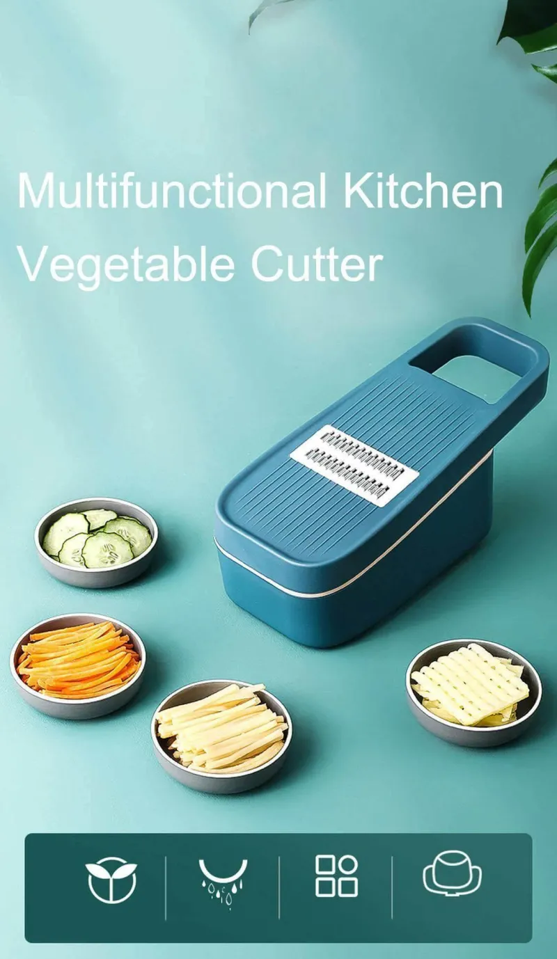 The Decor Haven Küche & Esszimmer-Pastellfarbener Gemüseschneider – Multifunktionales Küchenwerkzeug