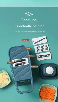 The Decor Haven Küche & Esszimmer-Pastellfarbener Gemüseschneider – Multifunktionales Küchenwerkzeug