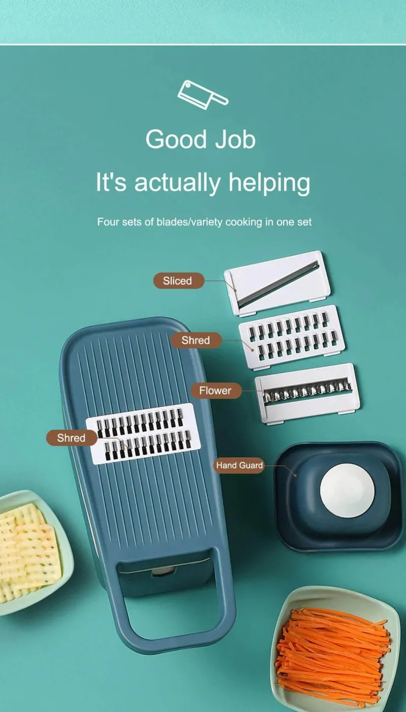 The Decor Haven Küche & Esszimmer-Pastellfarbener Gemüseschneider – Multifunktionales Küchenwerkzeug