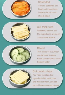 The Decor Haven Küche & Esszimmer-Pastellfarbener Gemüseschneider – Multifunktionales Küchenwerkzeug