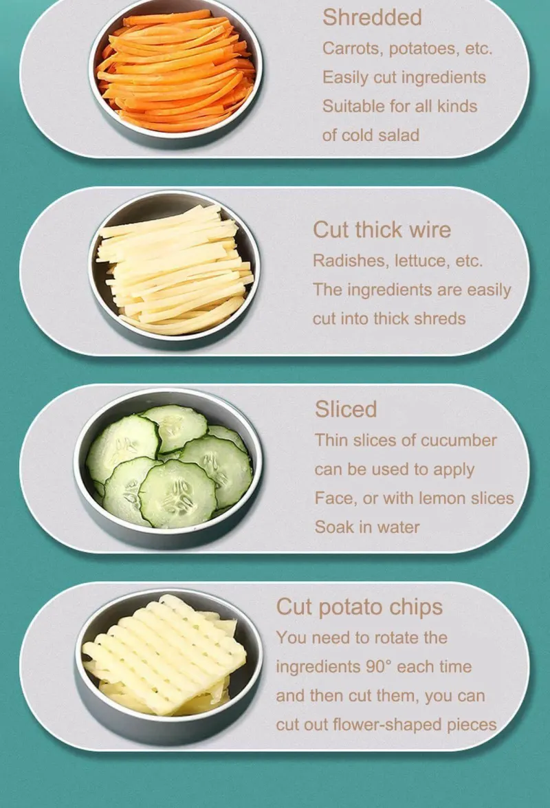 The Decor Haven Küche & Esszimmer-Pastellfarbener Gemüseschneider – Multifunktionales Küchenwerkzeug