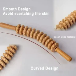 Tranquil Touch Massageprodukte|Gesundheits-Gadgets-1pc Handheld Holz Massager mit 12 Rollen Trigger Punkt Therapie