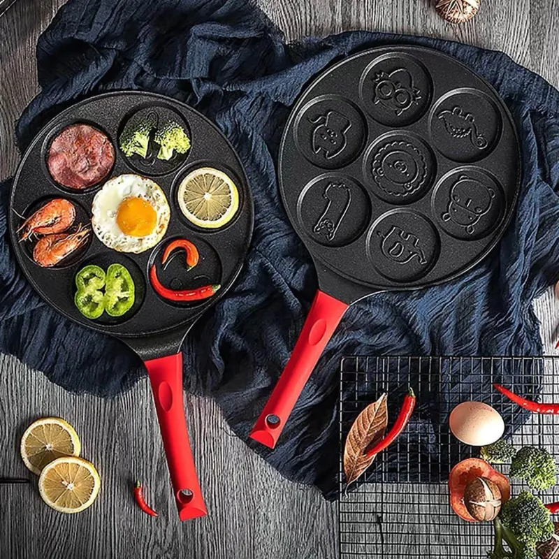 Deco Küche & Esszimmer-Pfannkuchenpfanne mit Cartoon-Tiermotiv – 7-förmige Hochleistungs-Grillplatte